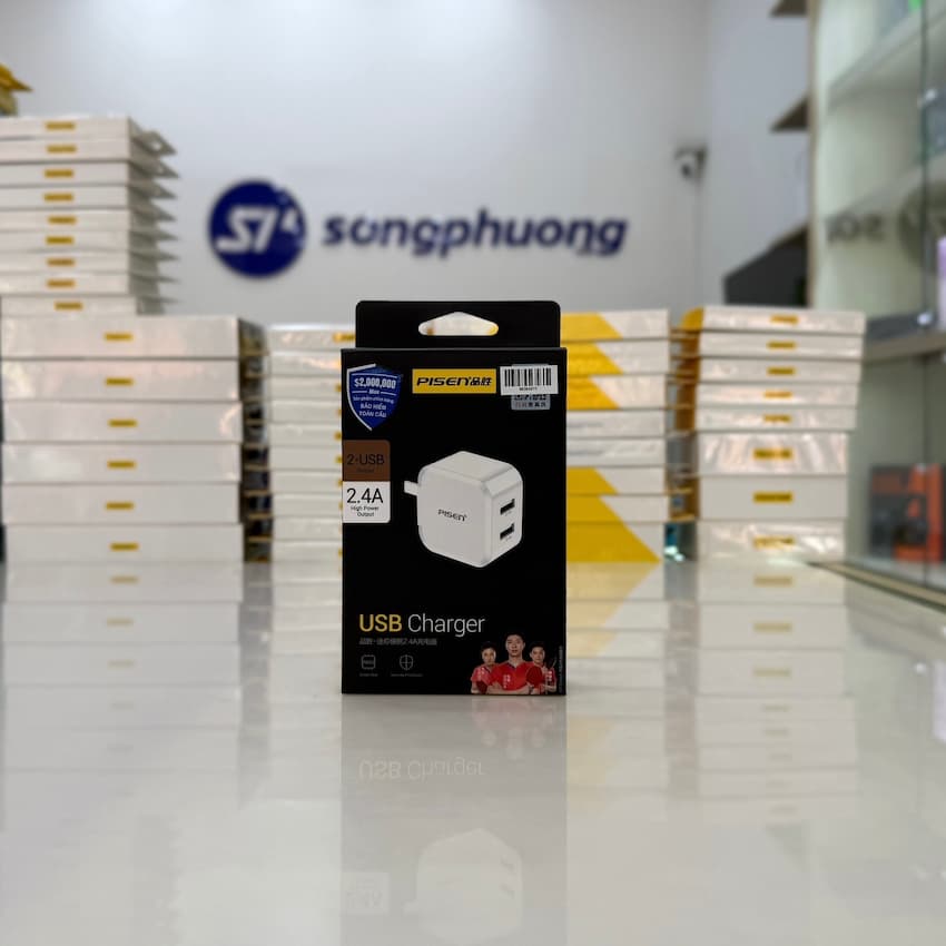 Củ sạc PISEN FAST Dual USB 2.4A (PSD07-2A)