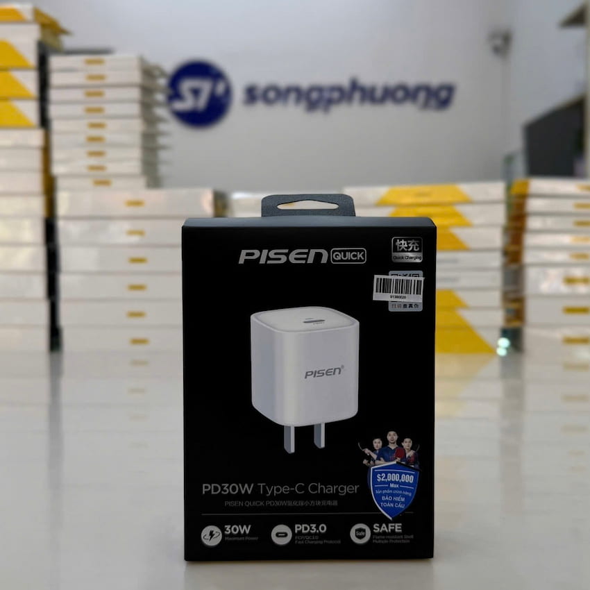 Củ sạc PISEN QUICK ice Crystal PD 30W Type-C White (MS-V1500U200-030F0-CN)