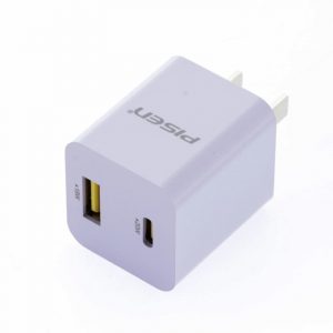 Củ Sạc PISEN Quick QP 20W (USB-A và Type-C ) DM813CN ( Tím/ Hồng/ Xanh)