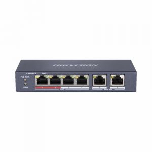 SWITCH HIKVISION DS-3E0106P-E/M (POE 6 cổng: 4×100 Mbps PoE ports, and 2×100 Mbps Ethernet port.)