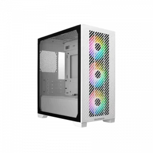 Case Cooler Master ELITE 301 White ARGB (Mini Tower, 3 FAN ARGB, Kính cường lực, Type C, E301-WGNN-S00)