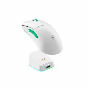 Chuột Machenike L8 Max Tri-mode 4K (White, NearLink Wireless, 26000 DPI, RGB, Dock sạc)