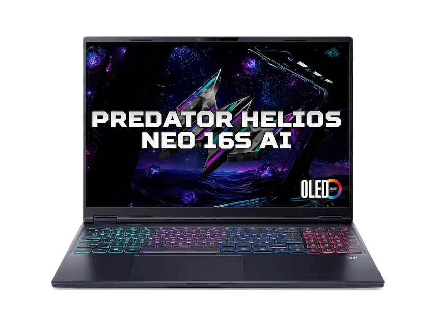Laptop Acer Gaming Predator Helios Neo 16S AI N25Q15 PHN16S-71-95MS (Intel Core Ultra 9 275HX, RAM 64GB, SSD 2TB, RTX 5070Ti 12GB, 16 Inch, Win 11, Đen, NH.QX7SV.002)