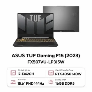 Laptop Asus TUF Gaming F15 FX507VU-LP315W (i7-13620H, 16GB DDR5, 512GB SSD, RTX4050 6GB, 15.6 inch FHD 144Hz, Win 11, Xám)