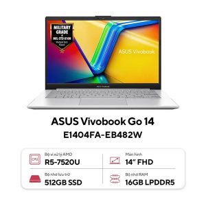 Laptop Asus VivoBook E1404FA-EB482W (R5 7520U/16GB RAM/512GB SSD/14 FHD/Win11/Bạc) - Hình 1