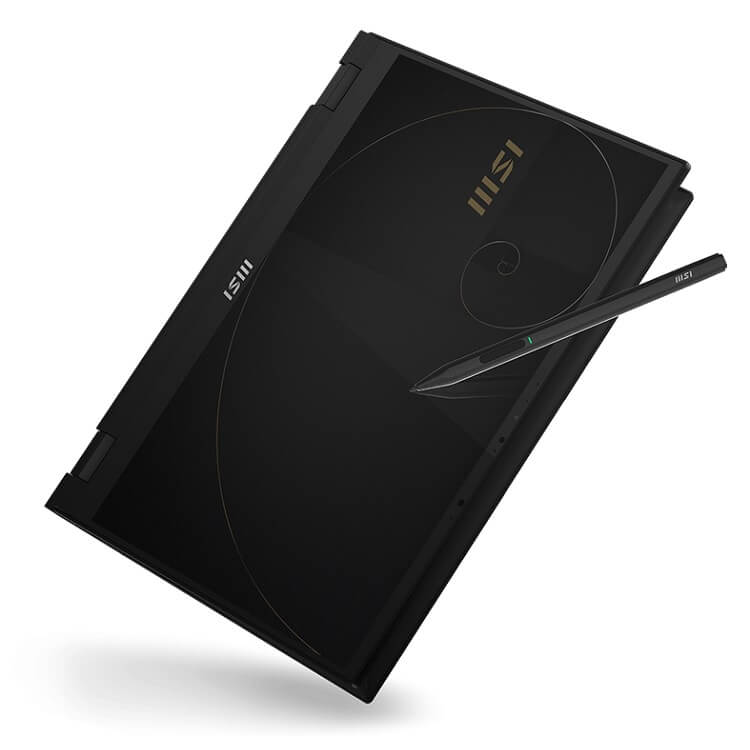 Laptop MSI Summit E14 Flip Evo A12MT (i7 1280P, 16GB DDR5 Ram, 512 GB SSD, Intel Iris Xe Graphics, 14 inch QHD+ Cảm ứng, Pen, Win 11, WiFi 6, Black)