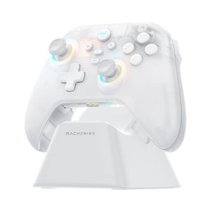 Tay cầm chơi game Machenike G3 V2 Tri-mode (White, Có dây, 2.4G Wireless, Bluetooth 5.0, RGB)