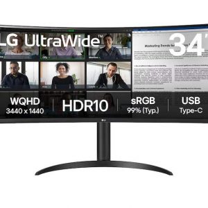 Màn hình LCD Cong LG UltraWide 34WR55QK-B VA QHD (34 inch, 3440 x 1440, VA, 100Hz, 1800R, 5ms)
