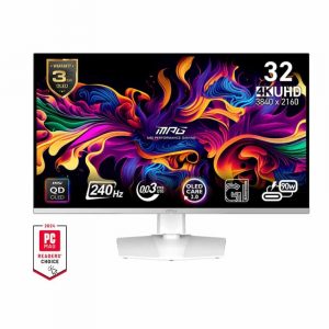 Màn hình LCD MSI MPG 321URXW QD-OLED 240Hz (32 inch, 3840×2160 (UHD), 240Hz, 0.03ms, Adaptive-Sync, Màu trắng)