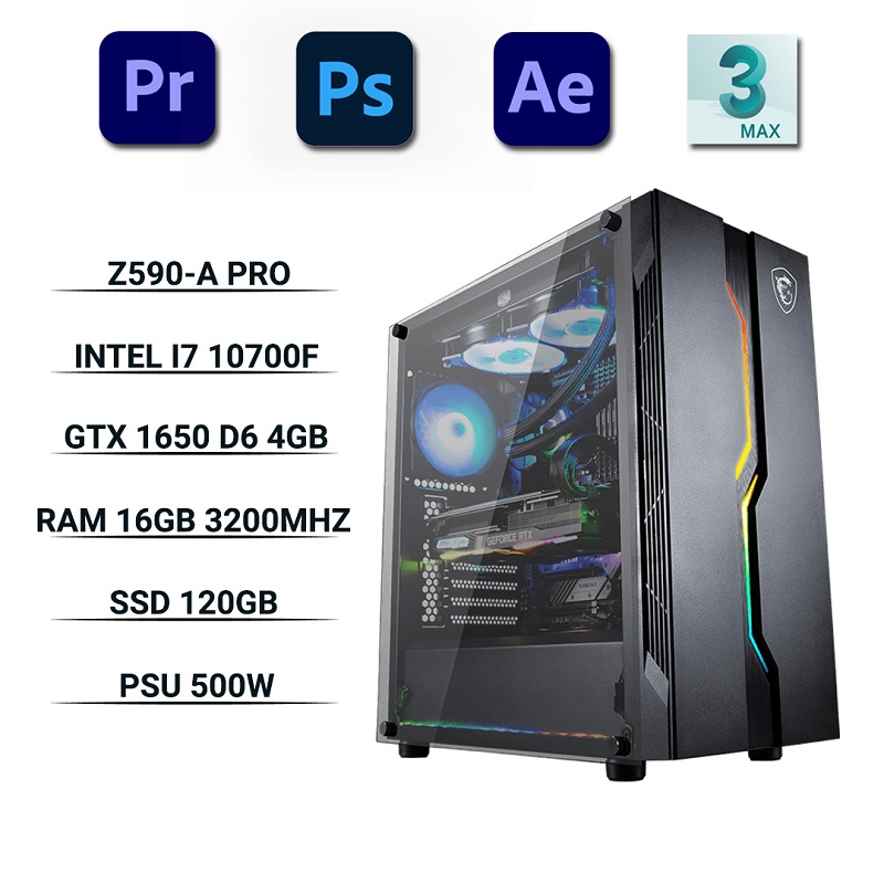 PC-Designer THKG102 (i5 10400F/Z490/Ram 16GB/RTX 3050 8GB/SSD 120GB/650W/DOS)
