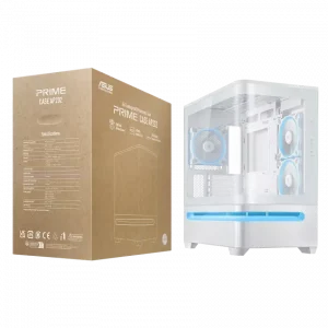 Case ASUS Prime AP202 ARGB White (Kính cường lực, 3 FAN, Trắng)