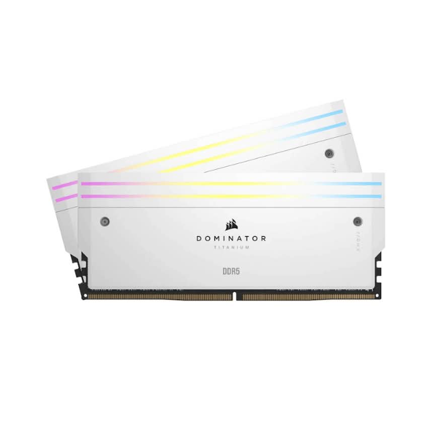 Ram Corsair Dominator Titanium RGB White 64GB (2x32GB) DDR5 6000Mhz -CMP64GX5M2B6000C30W