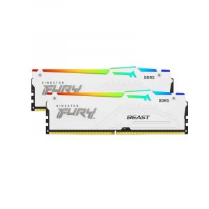 Ram Kingston Fury Beast RGB White 32GB (2x 16GB) DDR5 5600MHz CL40 DIMM – KF556C40BWAK2-32