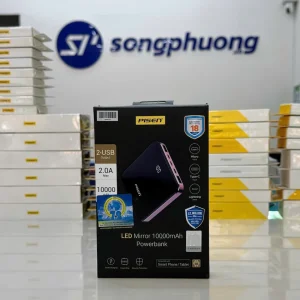 Sạc dự phòng Pisen Led Mirror 10000mAh (Kính cường lực + Hợp kim MAC , Type-C & Micro, 2X USB, LED ) – (TP-D45LS), PINK