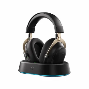 Tai nghe MCHOSE V9 Turbo+ Wireless (Kèm Đế sạc từ tính RGB, Tri-mode, Steel Black/Black Gold/White Gold)
