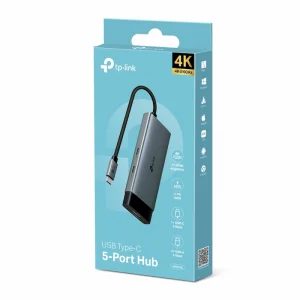 Hub Chuyển Đổi TypeC 5in1 TP-Link UH5020C (HDMI 4K@60Hz, Cung cấp nguồn 100W, 1 x USB-C dữ liệu, 2 x USB-A dữ liệu)