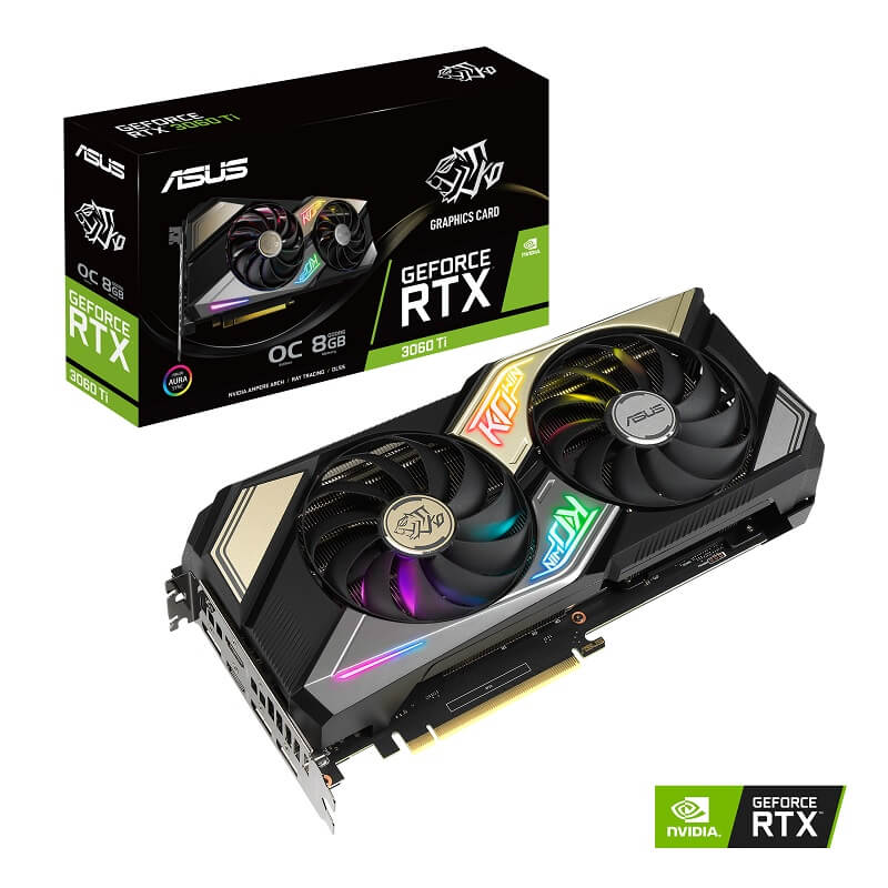 VGA ASUS KO GEFORCE RTX 3060 Ti OC 8G V2 GAMING (KO-RTX3060TI-O8G-V2-GAMING)