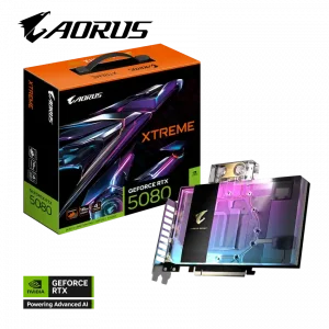 VGA Gigabyte AORUS GeForce RTX 5080 XTREME WATERFORCE WB 16G (GV-N5080AORUSX WB-16GD)