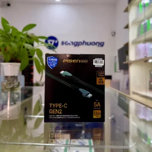Cáp Pisen Quick Black Gold Dual Type-C (C to C) 3.1 GEN2 1200mm 100W (NJ-TC17-1200)