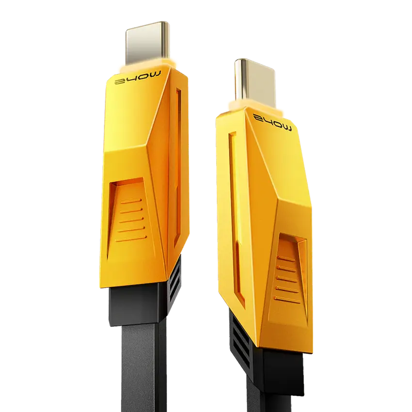 Cáp sạc nhanh Movespeed RGB Cyber CC02 (240W, 1M, Vàng/ Đen)
