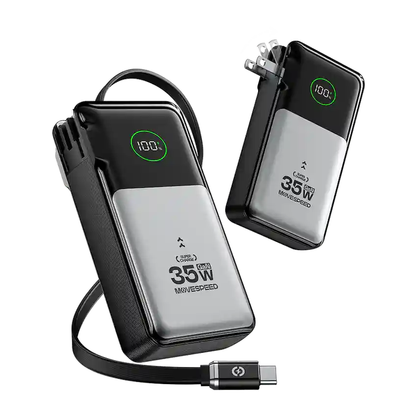 Sạc dự phòng 3-in-1 Movespeed MTHKG13 (35W, 10000mAh, Bạc)