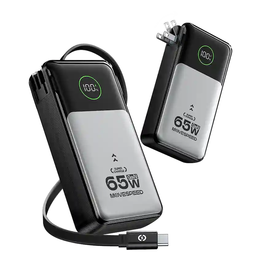 Sạc dự phòng 3-in-1 Movespeed MTHKG14 (65W, 20000mAh, Bạc)