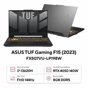 Laptop Asus TUF Gaming F15 FX507VU-LP198W (i7-13620H, 8GB DDR5, 512GB SSD, RTX4050 6GB, 15.6 inch FHD 144Hz, Win 11, Xám)