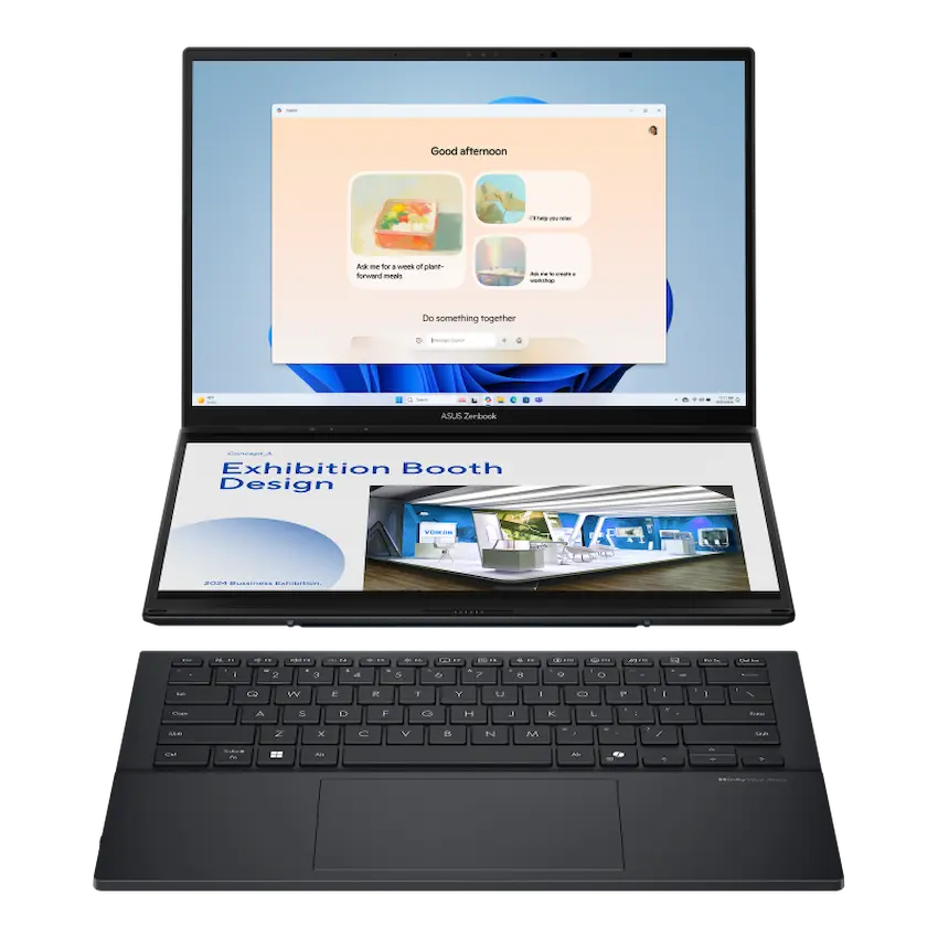 Laptop Asus Zenbook Duo OLED UX8406MA-PZ142W (Ultra 9 185H, 32GB DDR5, SSD 1TB PCIe,14.0 inch 3K OLED 120Hz Touch, Win 11, Xám)
