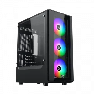 Case Xigmatek MYX 3F – EN45950 (m-ATX/ ITX, Kính cường lực,3 Fan RGB, Đen)