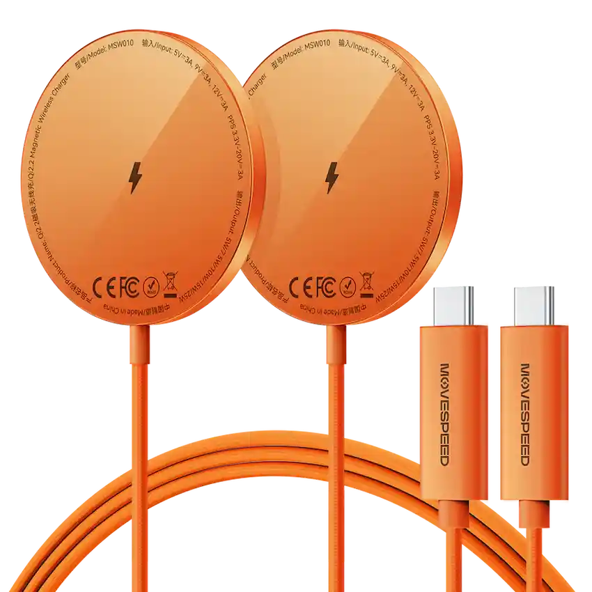 Sạc dự phòng từ tính Movespeed W10 (10000mAh, 20W, Đen/Vàng)