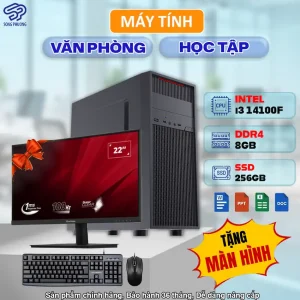 THKG PC INTEL i3 14100F GT730 (i3 14100F/ H610/ Ram 8GB/ GT730 4G/ SSD 256GB/ 500W/ DOS/ LCD 22inch)