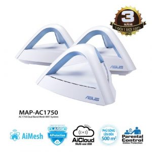Bộ phát wifi Asus Lyra Trio Router MAP-AC1750 (3-PK)