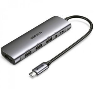 Thiết bị mở rộng 6 in 1 USB Type-C to HDMI/ Hub USB 3.0/ Audio 3.5mm/ Sạc PD 100W Ugreen 80132