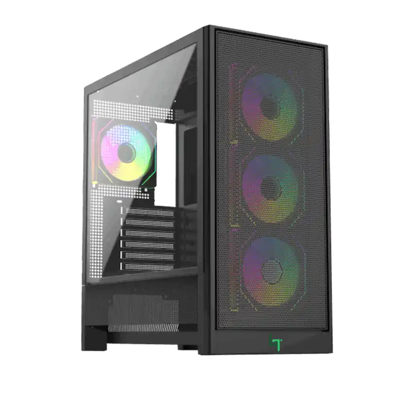 Case LINKTECH BAHAMUT 4FA (Kính cường lực, ATX, 4FAN RGB, Đen)