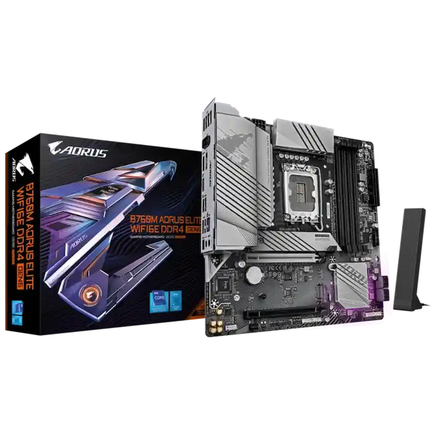 Mainboard Gigabyte B760M AORUS Elite WiFi6E DDR4 GEN5 (LGA1700, m-ATX, WiFi 6E, Bluetooth 5.3)