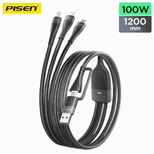 Cáp sạc PISEN PRO Mars God 3 trong 1 (Lightning, Type-C, Micro USB) USB-A /C AP-FC15-1200 1.2m